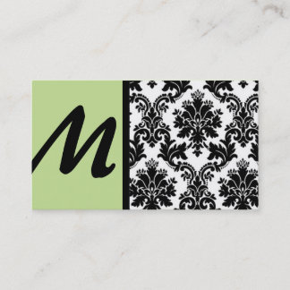 Cartes de visite Damas noirs et verts clairs