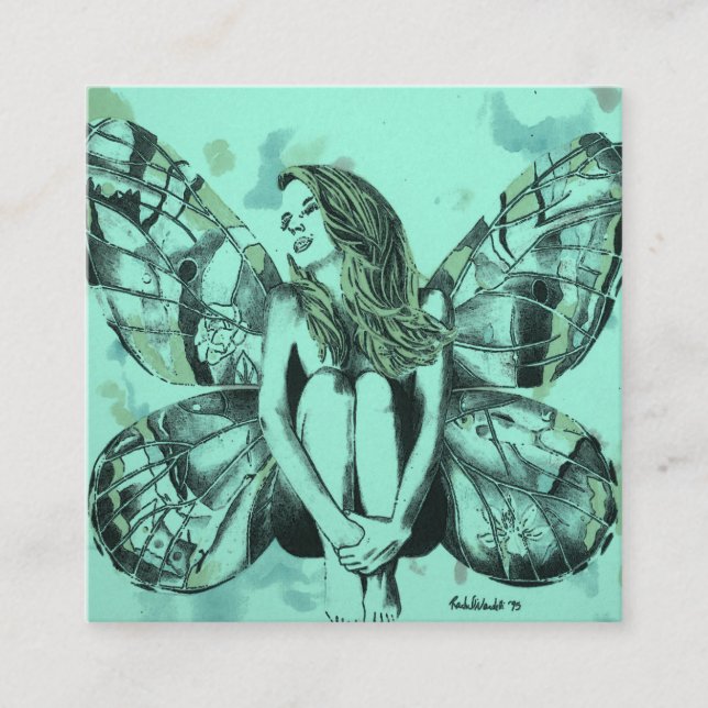 cartes de visite, dame de papillon, art de (Devant)