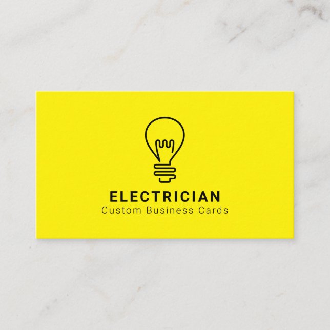 Cartes de visite d'ampoule électrique (Devant)