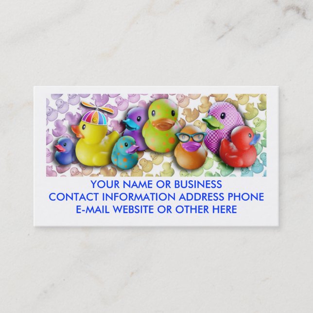 Cartes de visite d'amusement avec Duckies en (Devant)