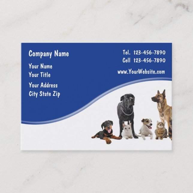 Cartes de visite d'animal familier (Devant)