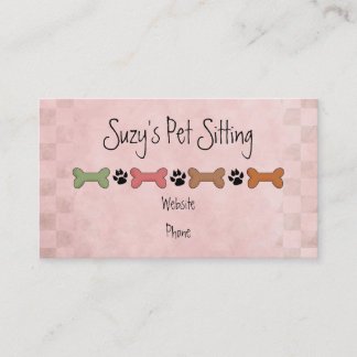 Cartes de visite d'animal familier d'os de chien