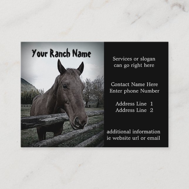 Cartes de visite d'approvisionnement de ranch ou (Devant)
