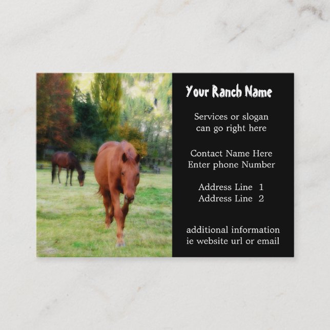 Cartes de visite d'approvisionnement de ranch ou (Devant)