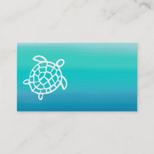 Cartes de visite d'aquarelle d'océan de tortue de