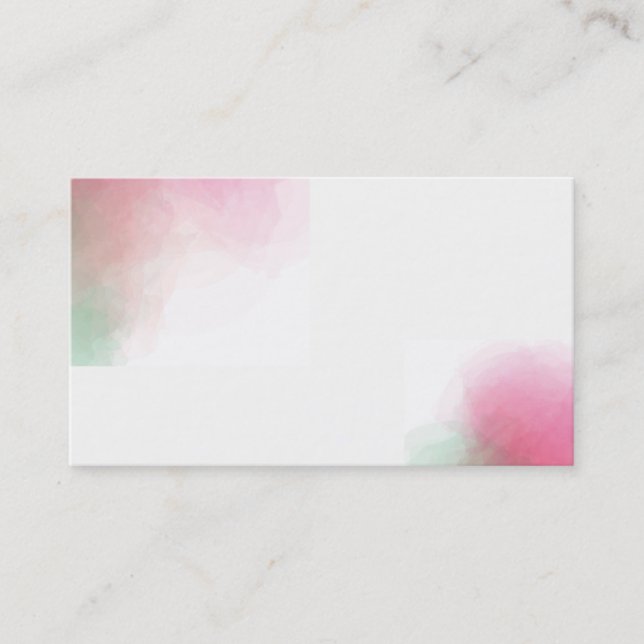 Cartes de visite d'aquarelle rose (Devant)