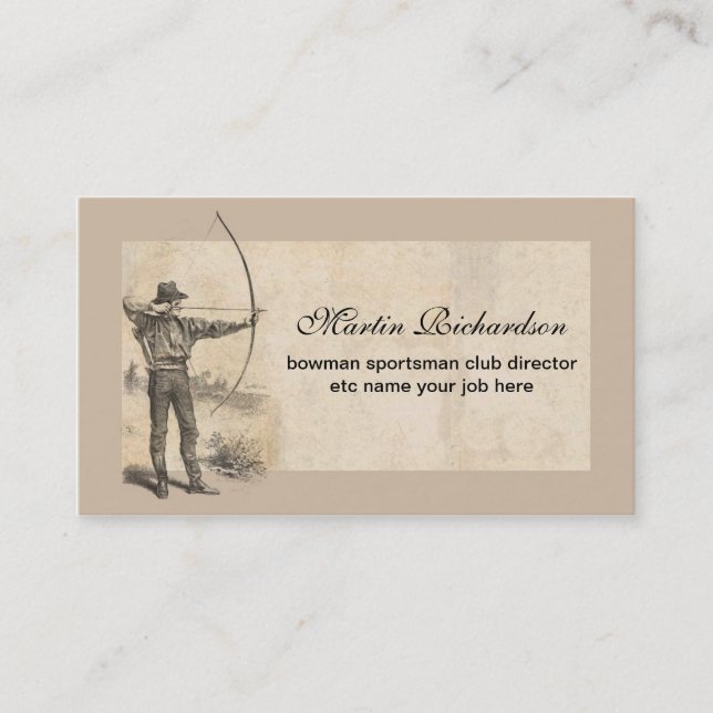 cartes de visite d'archer d'archer (Devant)