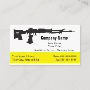 Cartes de visite d'armes à feu Noir et Blanc