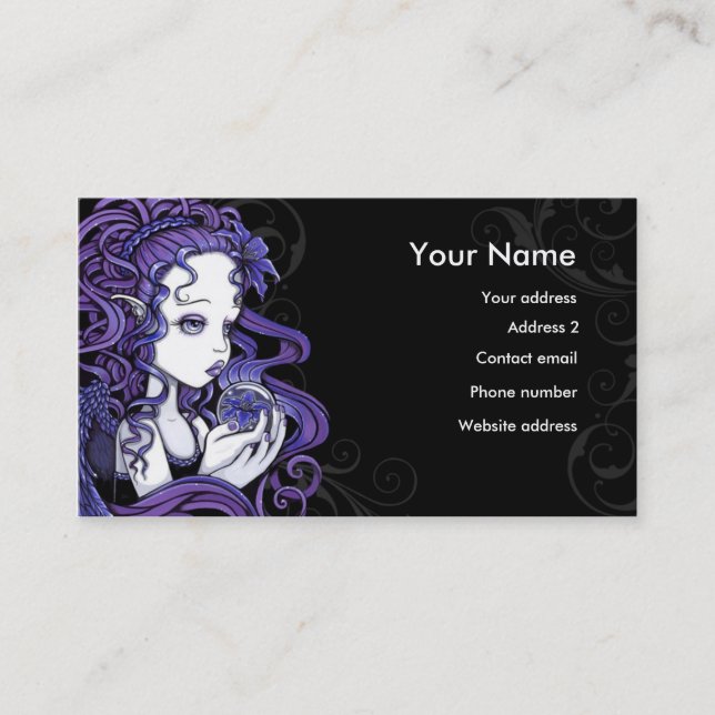 Cartes de visite d'art d'ange de boule de cristal (Devant)