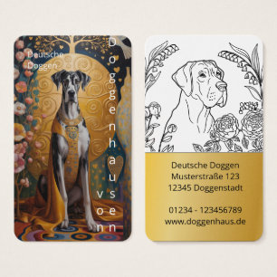 Cartes de visite d'art de Grand Danois colorées