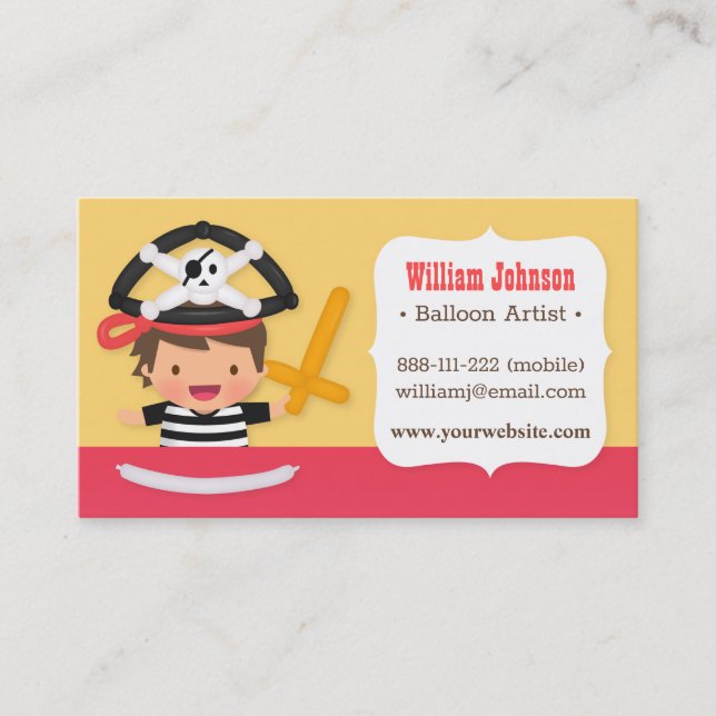 Cartes de visite d'artiste de ballon de garçon de (Devant)
