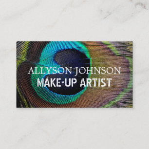 Cartes de visite d'artiste de maquillage de plume