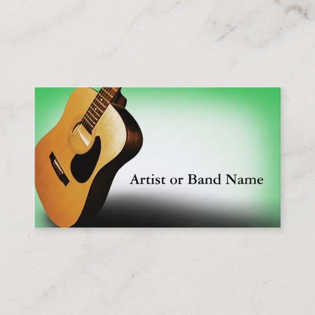 Cartes de visite d'artiste de vert de guitare (Devant)