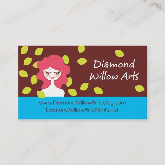 Cartes de visite d'arts de saule de diamant (Devant)