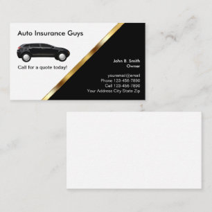 Cartes de visite d'assurance automobile