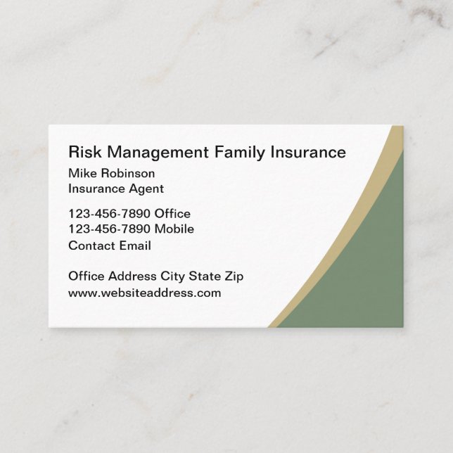 Cartes de visite d'assurance gestion des risques (Devant)