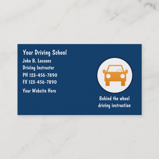 Cartes de visite d'auto-école (Devant)