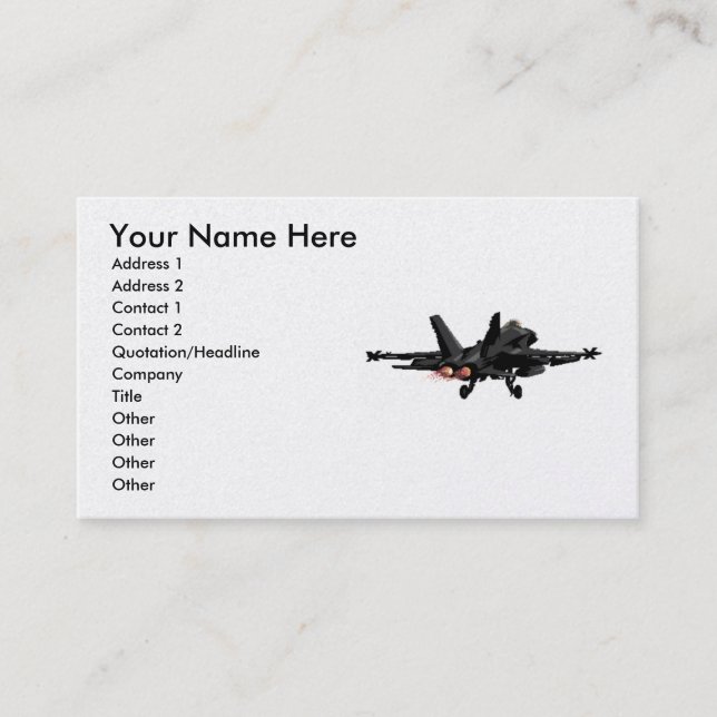 Cartes de visite d'avion de chasse du frelon (Devant)