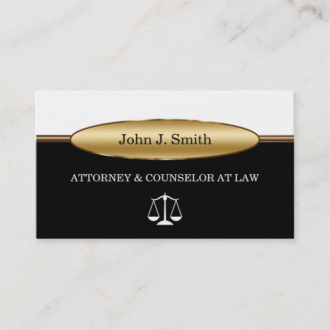 Cartes de visite d'avocat classiques (Devant)