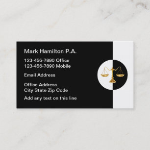 Cartes de visite d'avocat de l'échelle de droit c