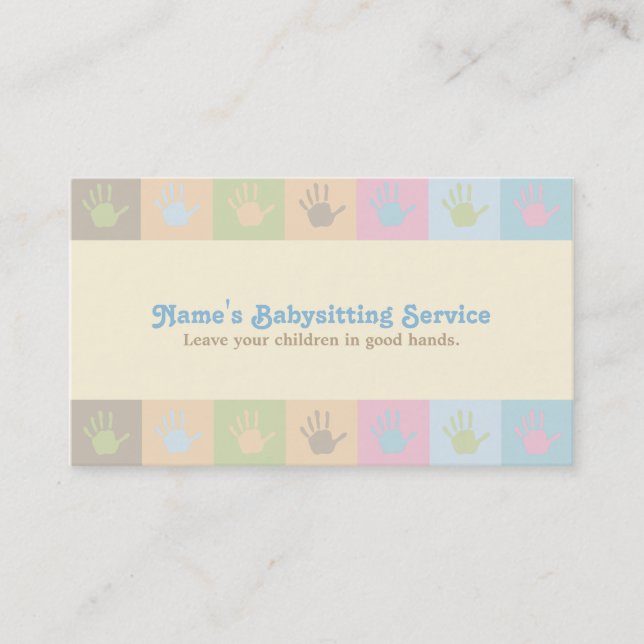 Cartes de visite de babysitter (Devant)