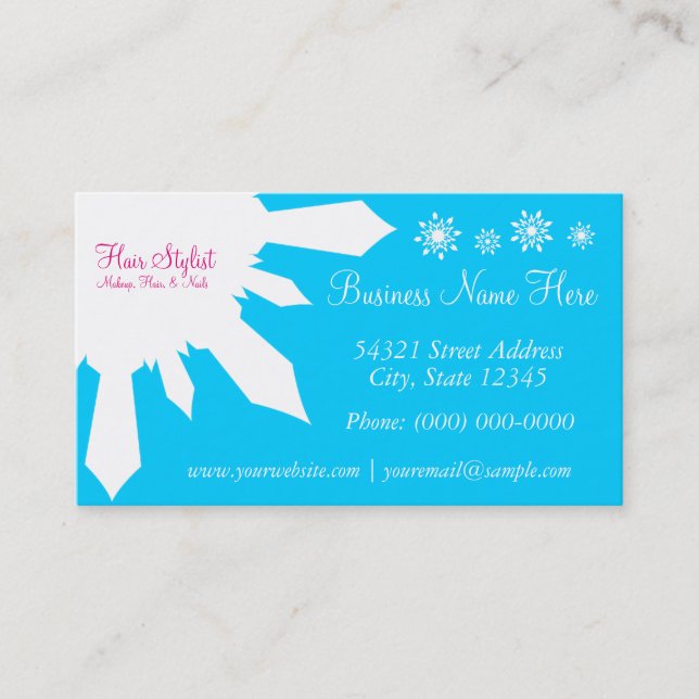 Cartes de visite de bagout de flocon de neige de (Devant)