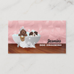 Cartes de visite de bain rose Gold Dog