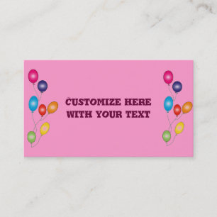 Cartes de visite de ballons roses