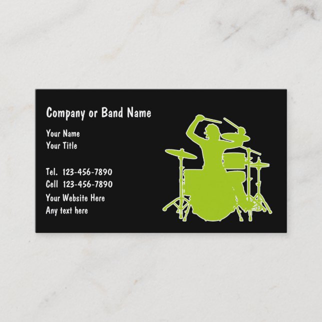 Cartes de visite de bande de musique (Devant)
