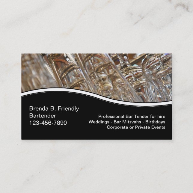 Cartes de visite de barman (Devant)