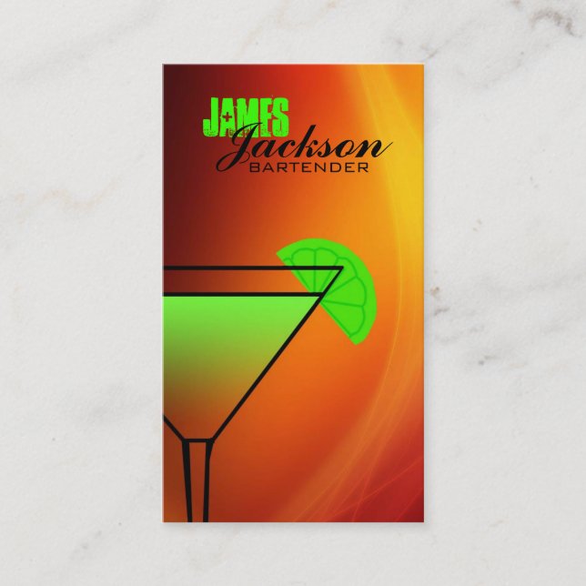 Cartes de visite de barman (Devant)