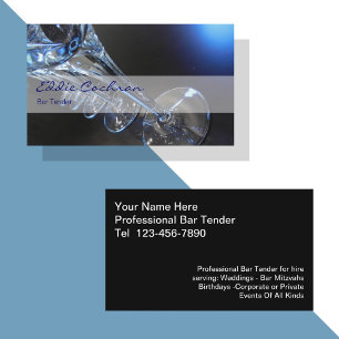 Cartes de visite de barman