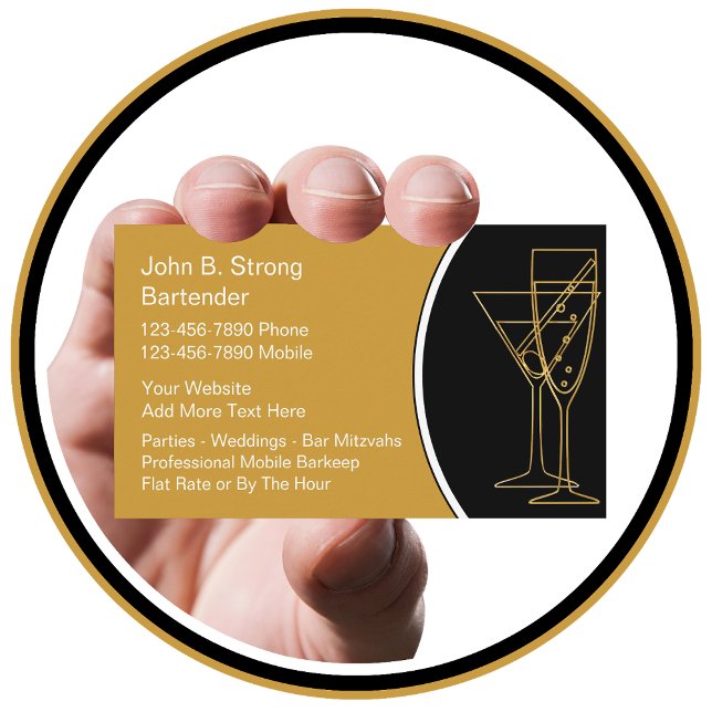 Cartes de visite de barman (Créateur téléchargé)