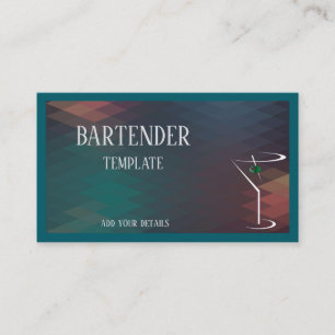 Cartes de visite de barman classique