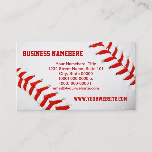 Cartes de visite de baseball (Devant)