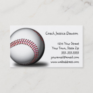 Cartes de visite de baseball de softball