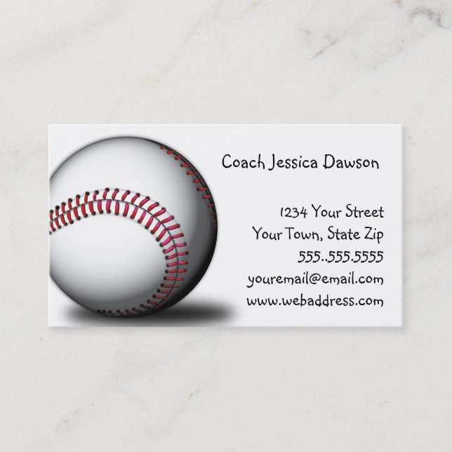 Cartes de visite de baseball de softball (Devant)