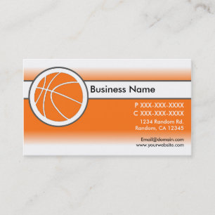 Cartes de visite de basket-ball orange blanc