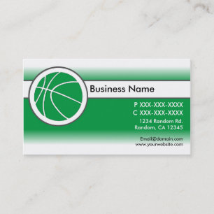 Cartes de visite de basketball blanc vert