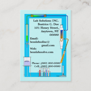 CARTES DE VISITE DE BECHER DE TUBES D'ESSAI EN