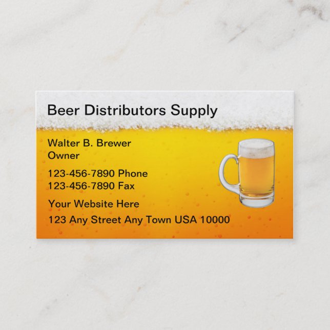 Cartes de visite de bière (Devant)