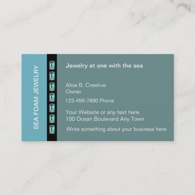 Cartes de visite de bijoux de métier (Devant)