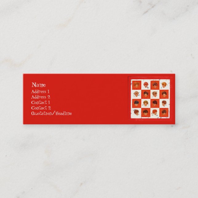 Cartes de visite de bingo couleur cheveux (Devant)