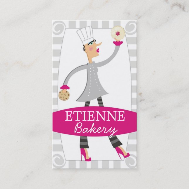 Cartes de visite de biscuits de chef de pâtisserie (Devant)