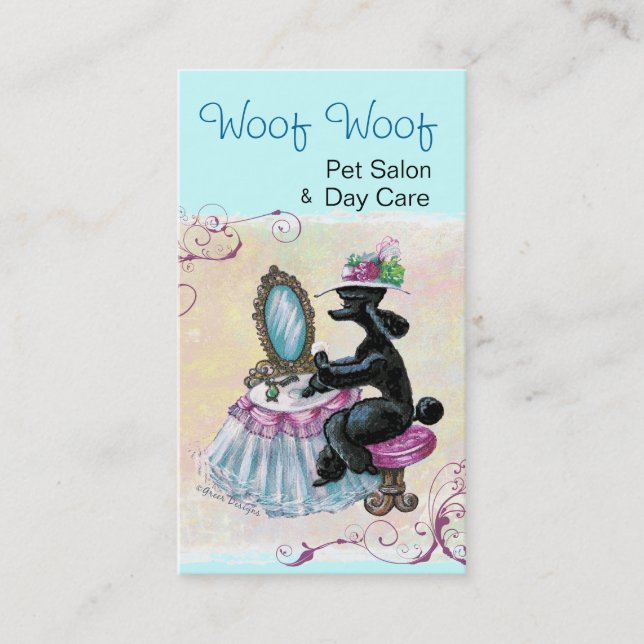 Cartes de visite de Black Poodle Boudoir (Devant)
