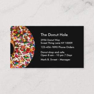 Cartes de visite de boulangerie de beignet