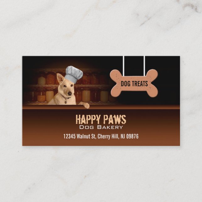 Cartes de visite de boulangerie de chien (Devant)