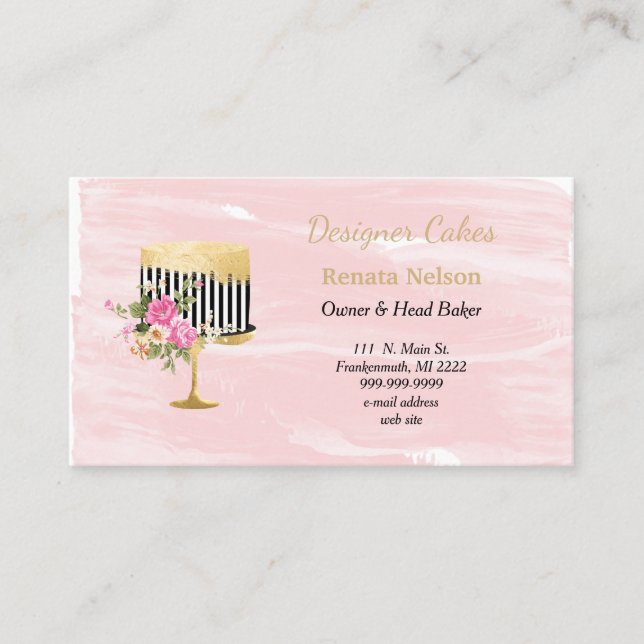 Cartes de visite de boulangerie de gâteau (Devant)