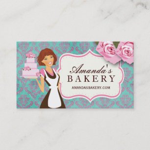 Cartes de visite de boulangerie de gâteau