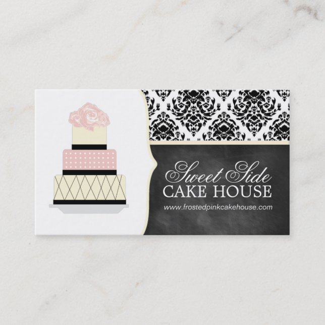 Cartes de visite de boulangerie de gâteau de (Devant)